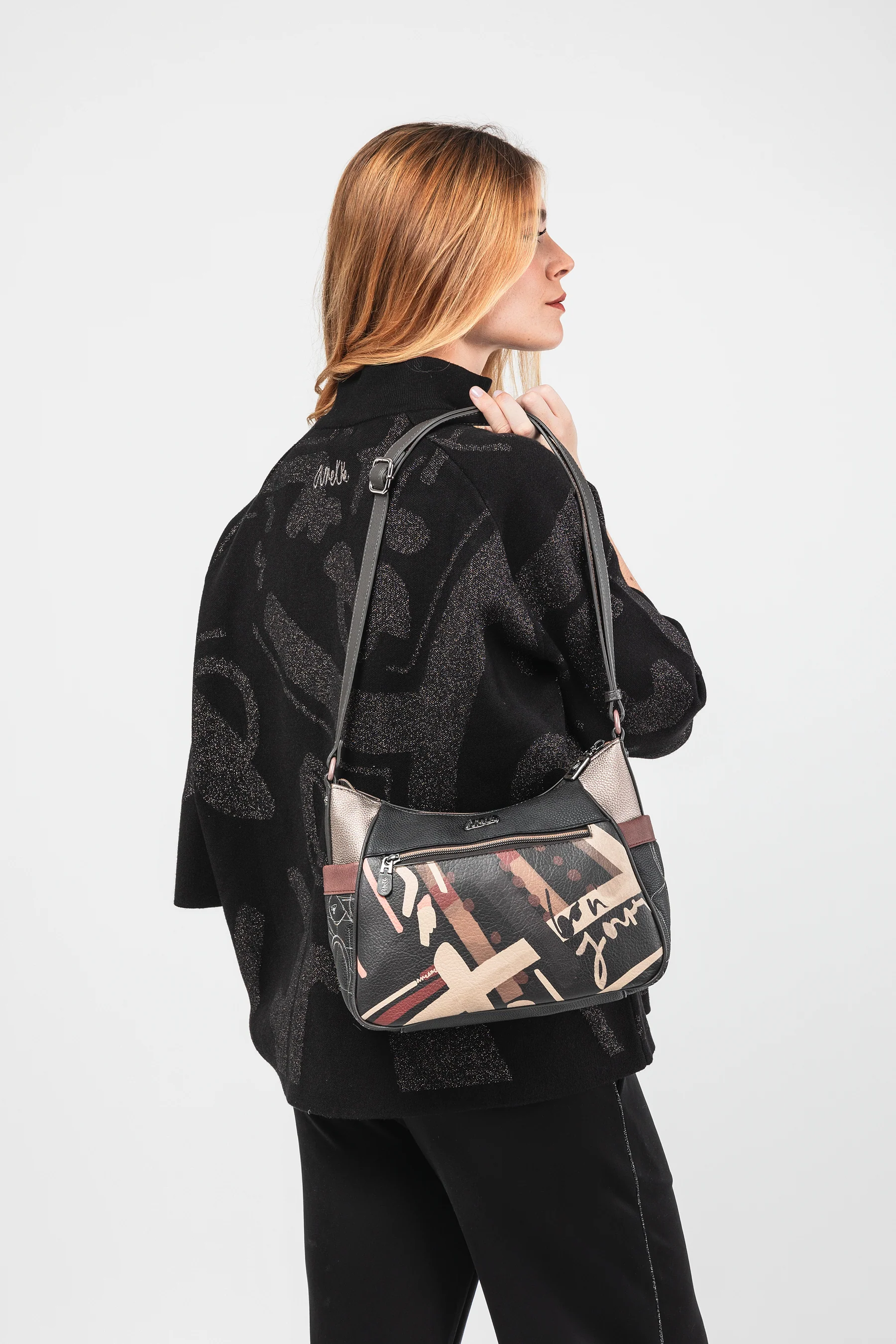 Schultertasche mit Umhängeriemen Mademoiselle groß - Image 3