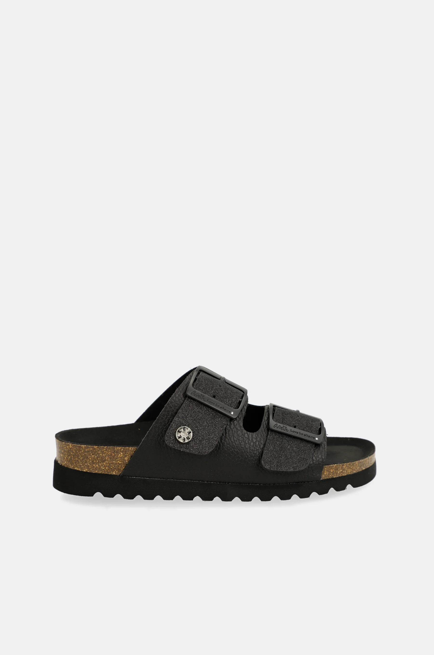 Schwarze Bio-Sandalen für Damen