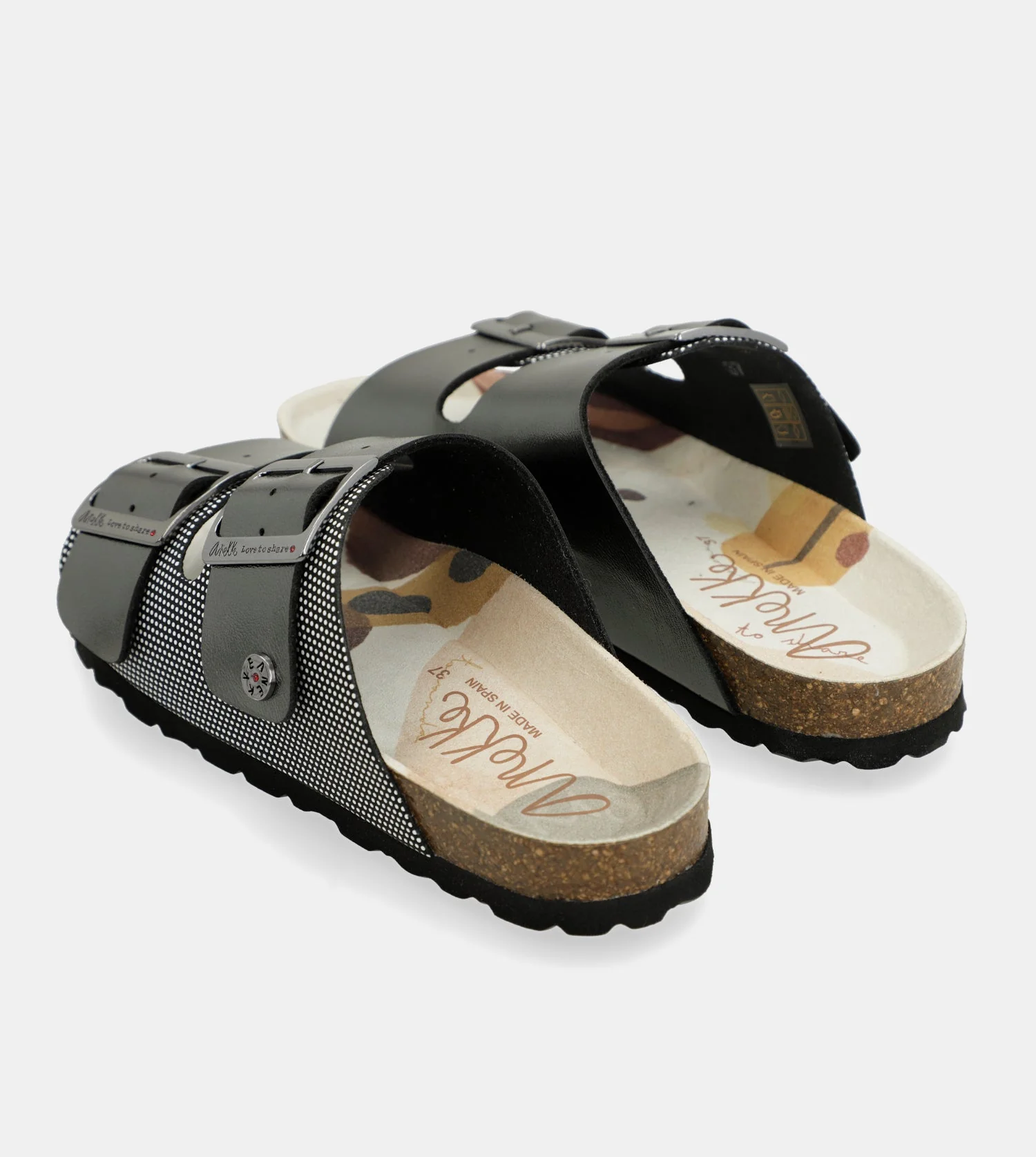 Schwarze Bio-Sandalen mit Punkten - Image 7