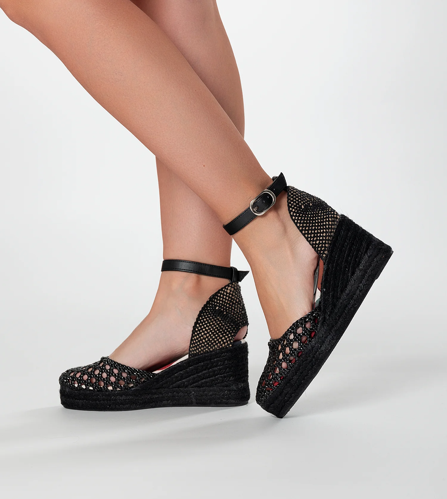 Schwarze Keilsandalen Alma - Image 2