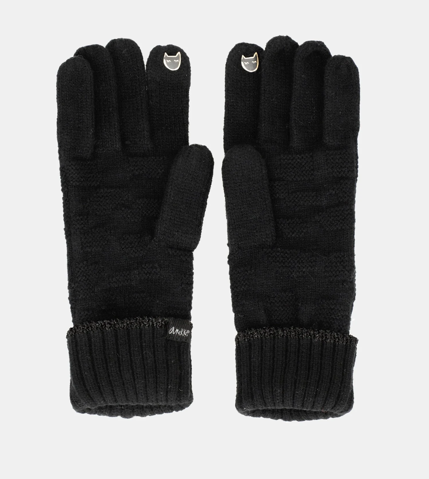 Schwarze Strickhandschuhe - Image 2