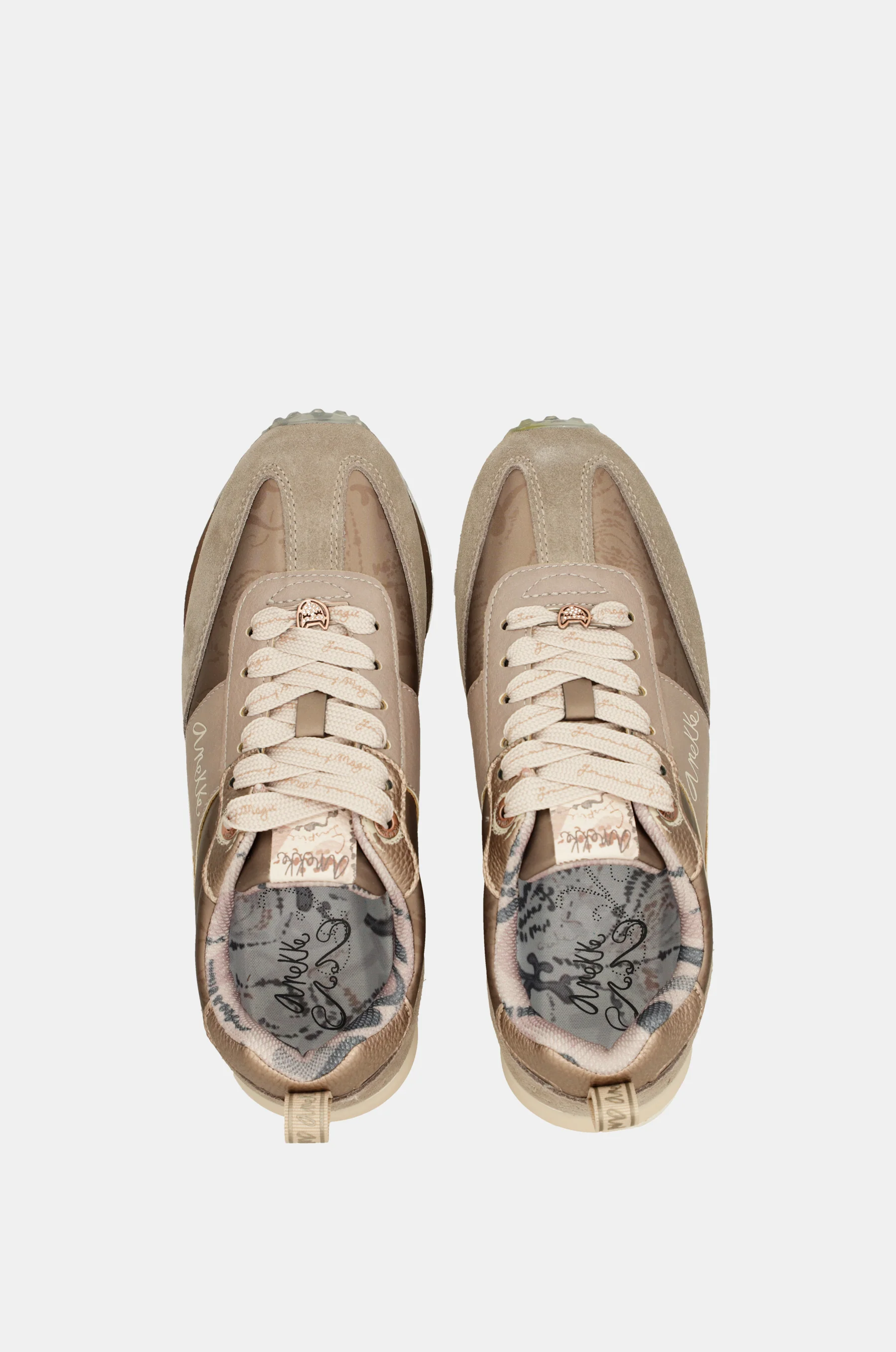 Sneakers beige mit mehrfarbiger Sohle - Image 4