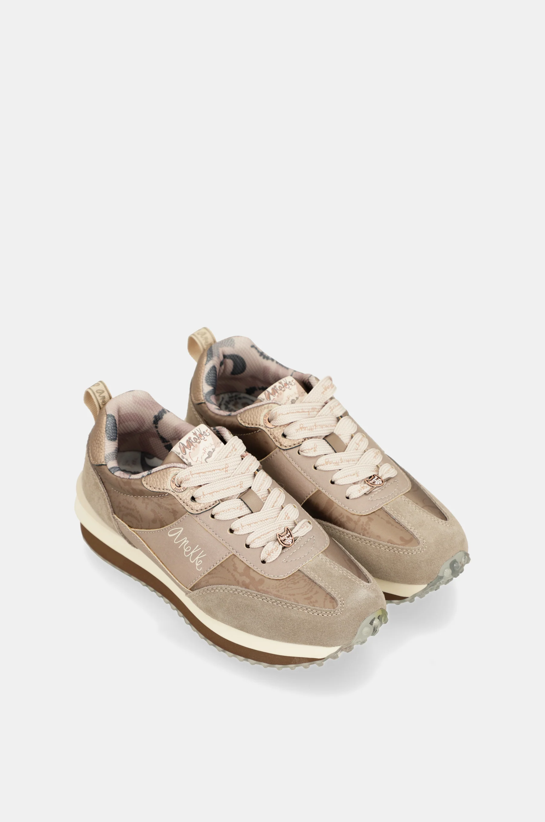 Sneakers beige mit mehrfarbiger Sohle - Image 5