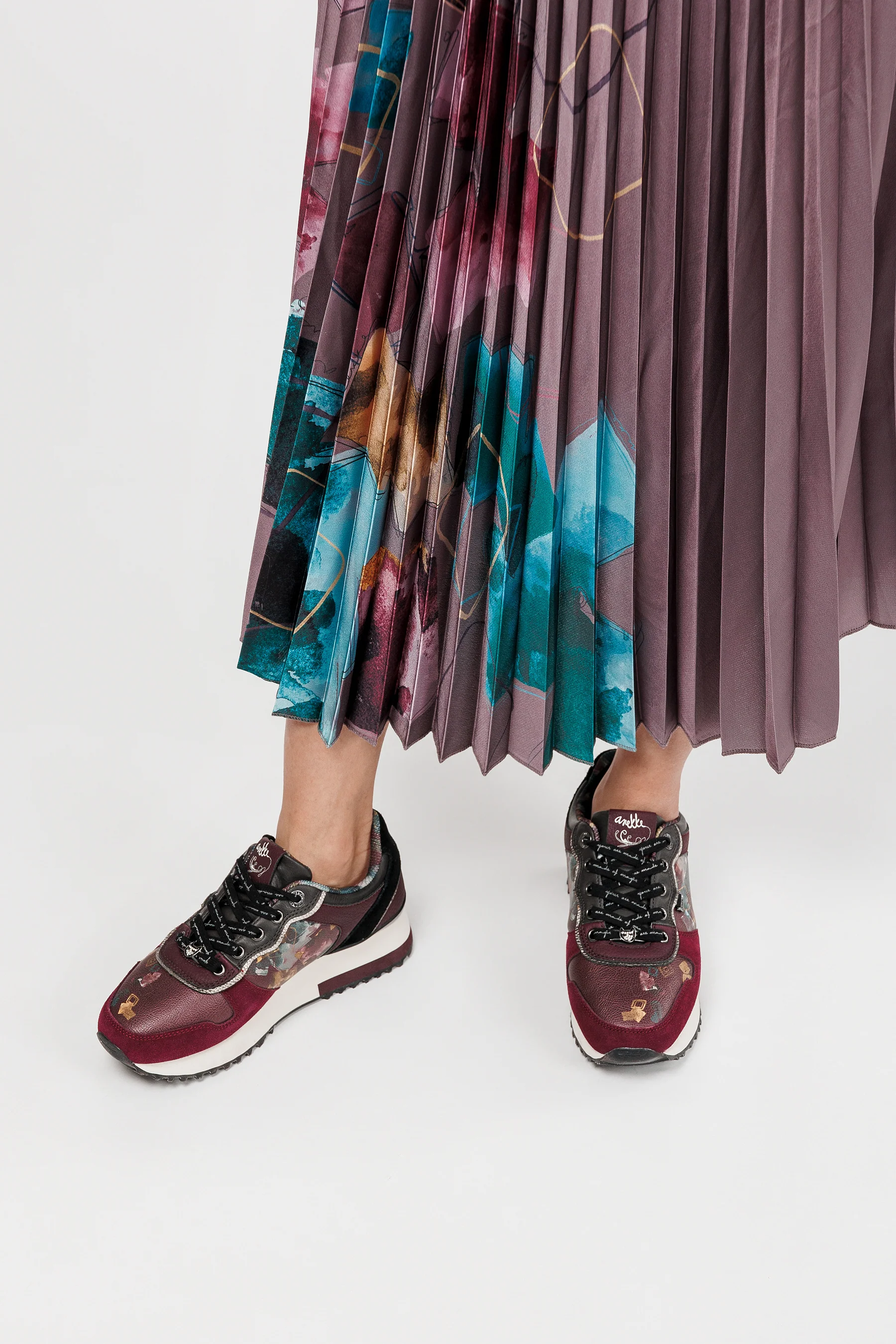 Sneakers Platform bordeaux gemustert - Image 3