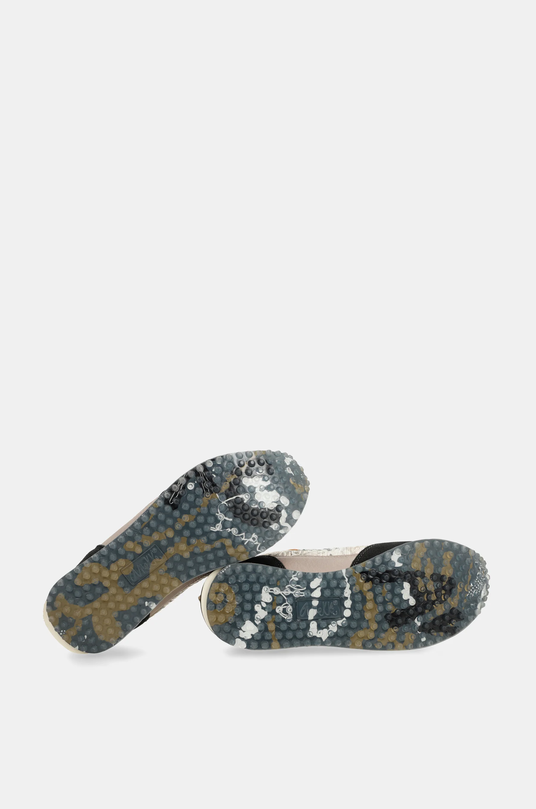 Sneakers schwarz und gold mit mehrfarbiger Sohle - Image 2