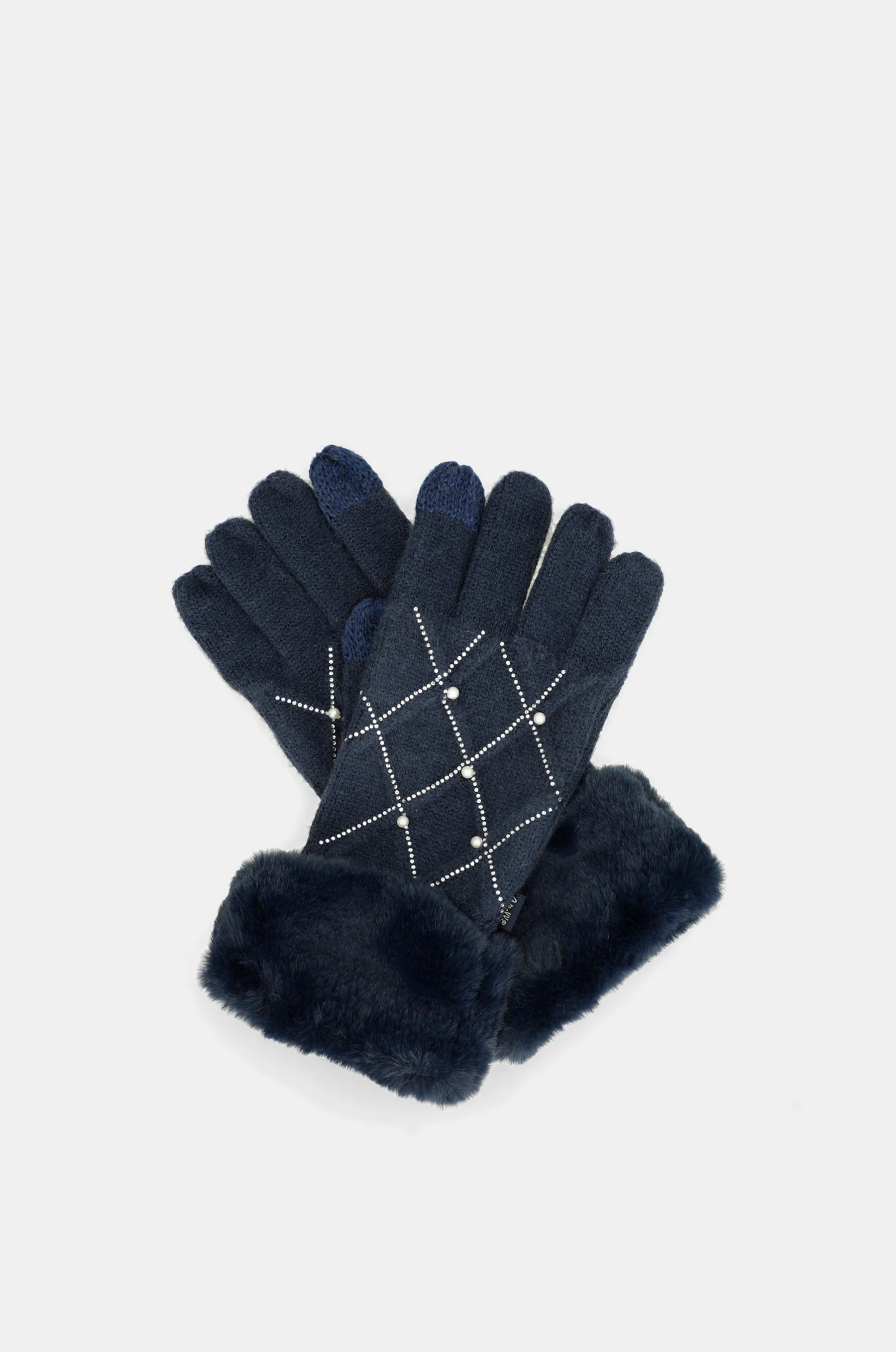 Strickhandschuhe mit Verzierungen schwarz - Image 5