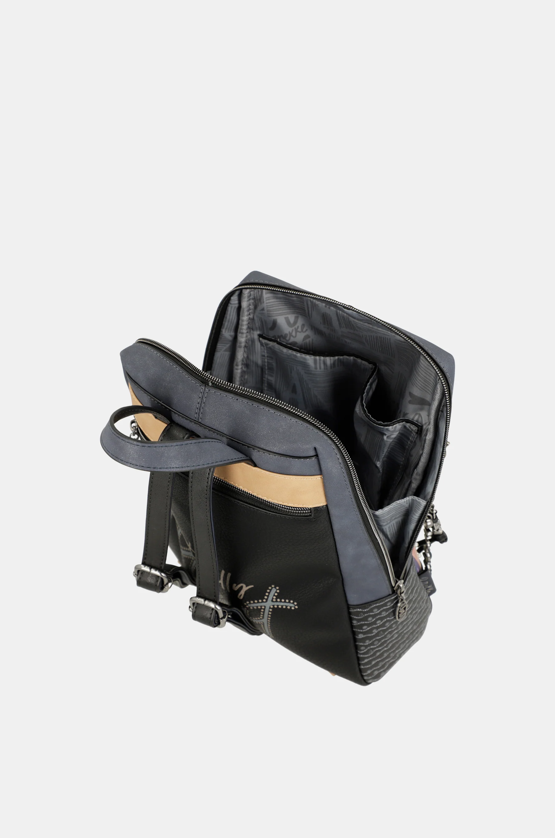 Studio Rucksack mit Perlen in Marineblau - Image 5