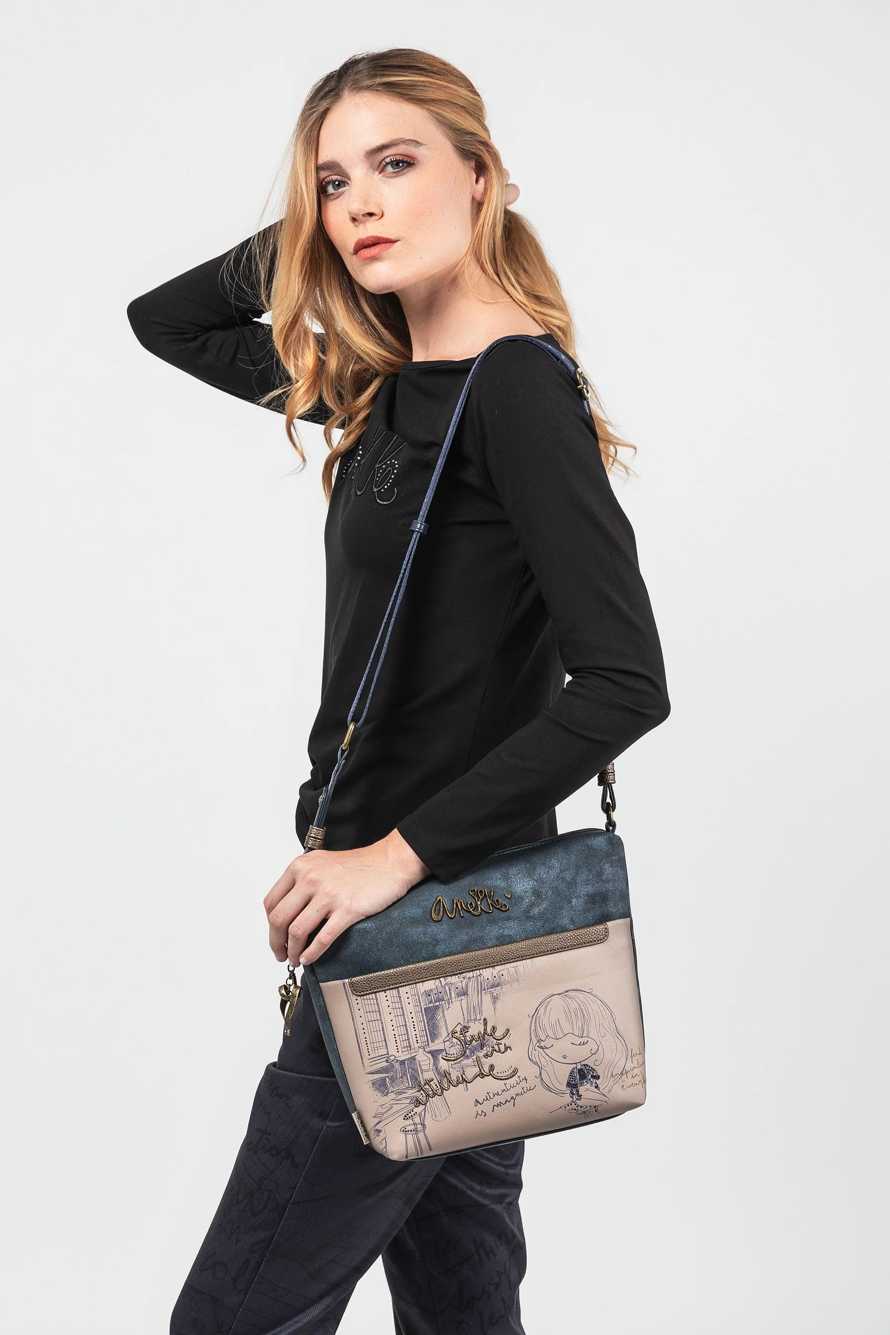 Umhängetasche mit Vorderfach Studio groß - Image 3