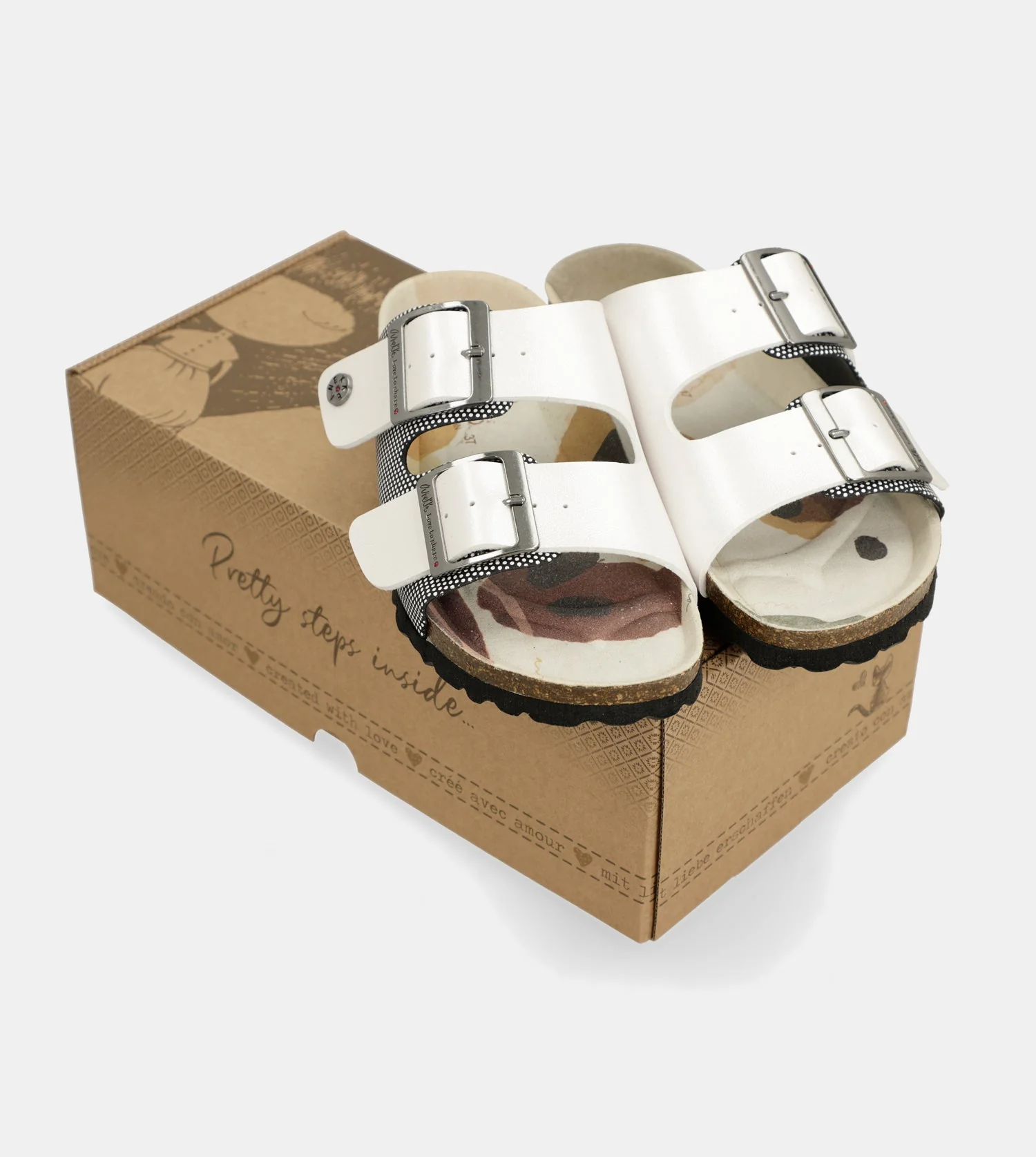 Weiße Bio-Sandalen mit Punkten - Image 9