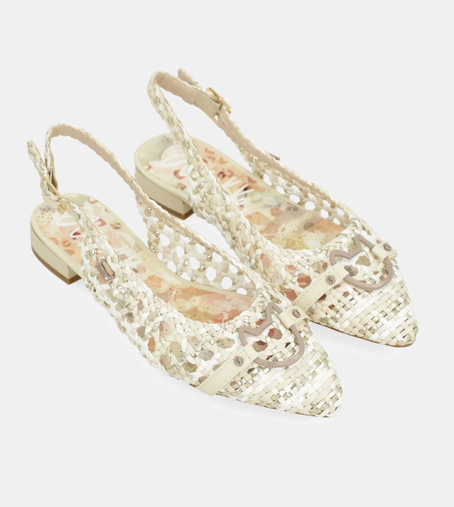 Weiße und rosa Slingback-Ballerinas - Image 3