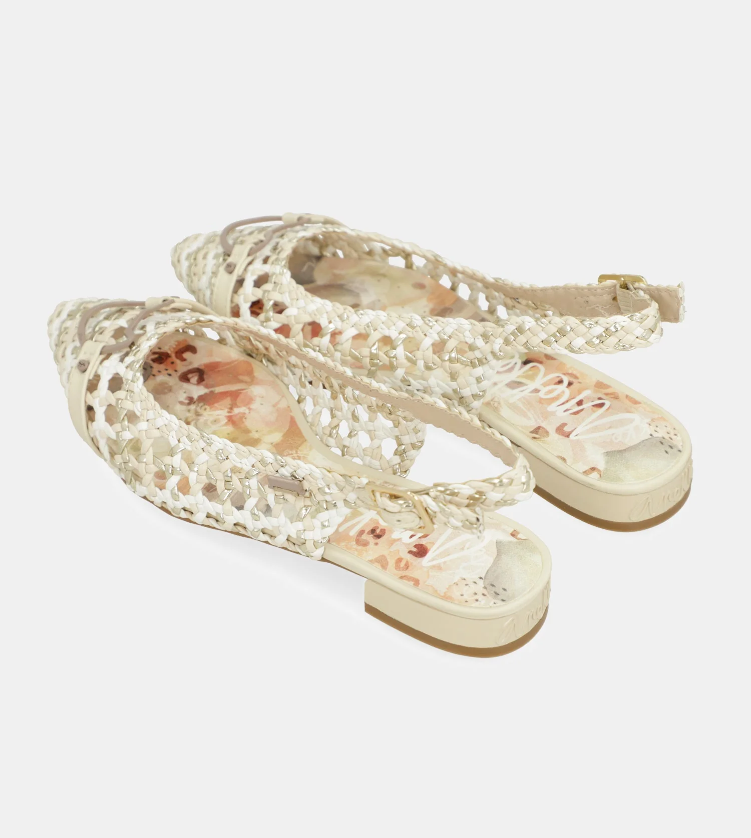 Weiße und rosa Slingback-Ballerinas - Image 6