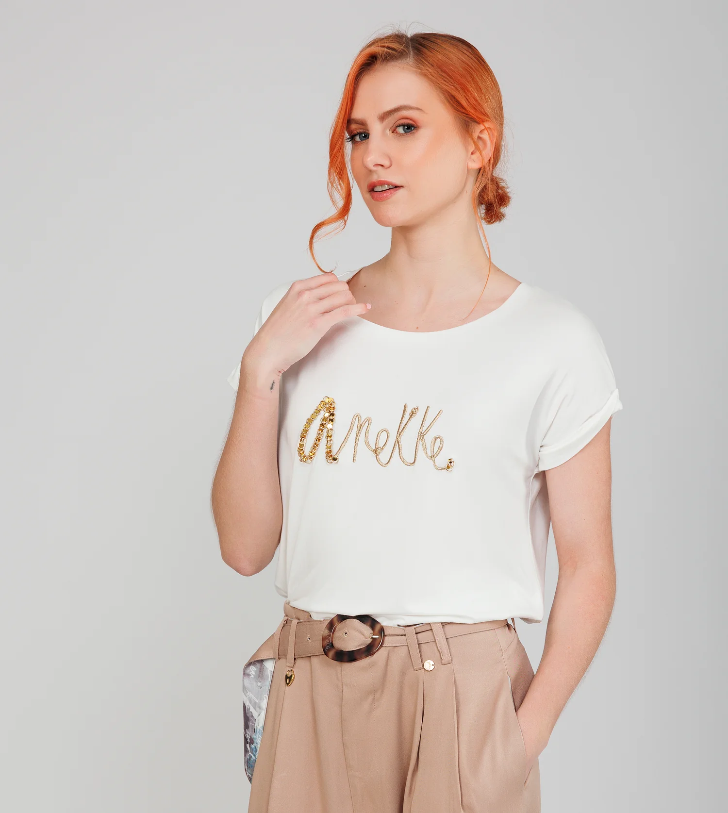 Weißes Kurzarm-T-Shirt mit Logo - Image 3