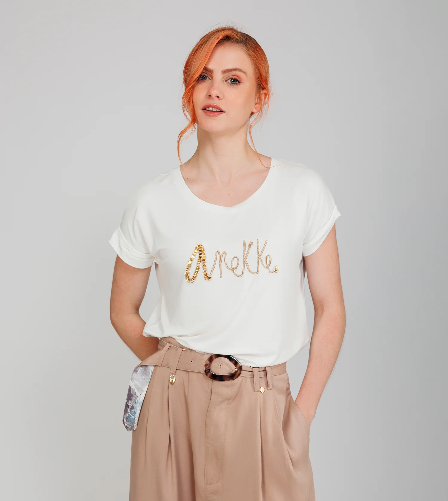 Weißes Kurzarm-T-Shirt mit Logo - Image 6