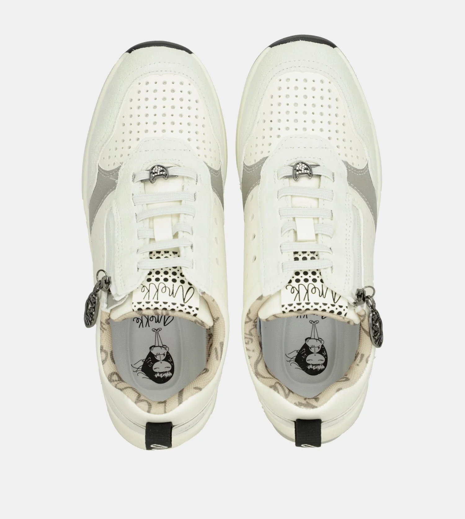 Weiße Keil-Sneakers mit Punkten - Image 4